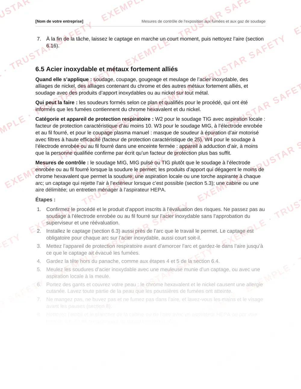 French stainless steel welding and cutting procedure from the welding fume and gases plan template