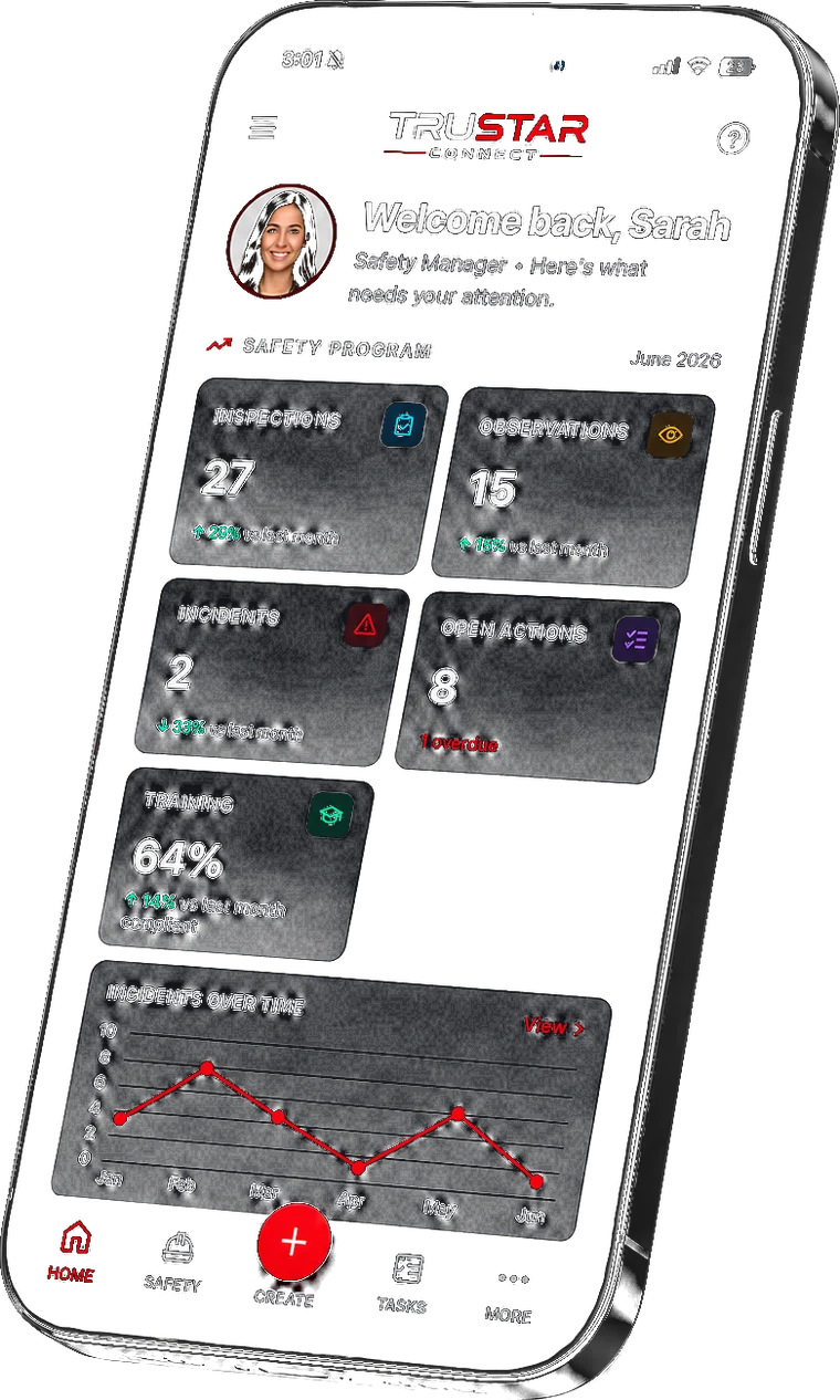 TruStar Connect safety software running on a phone in the field